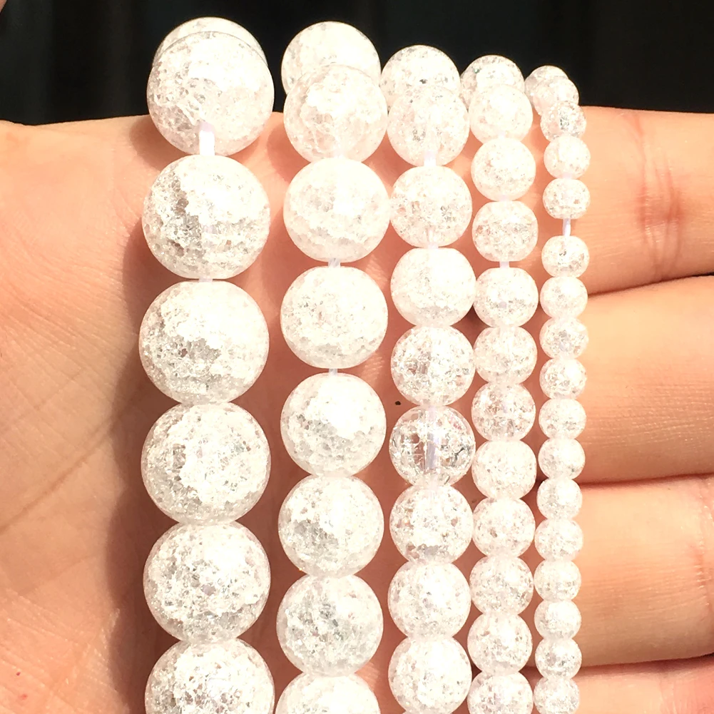 Natural 4-12mm White Cracked Crystal Round Beads for Jewelry Making DIY Charm Bracelet Necklace Accessories 15'' Wholesale
Natural 4-12mm White Cracked Crystal Round Beads for Jewelry Making DIY Charm Bracelet Necklace Accessories 15'' Wholesale