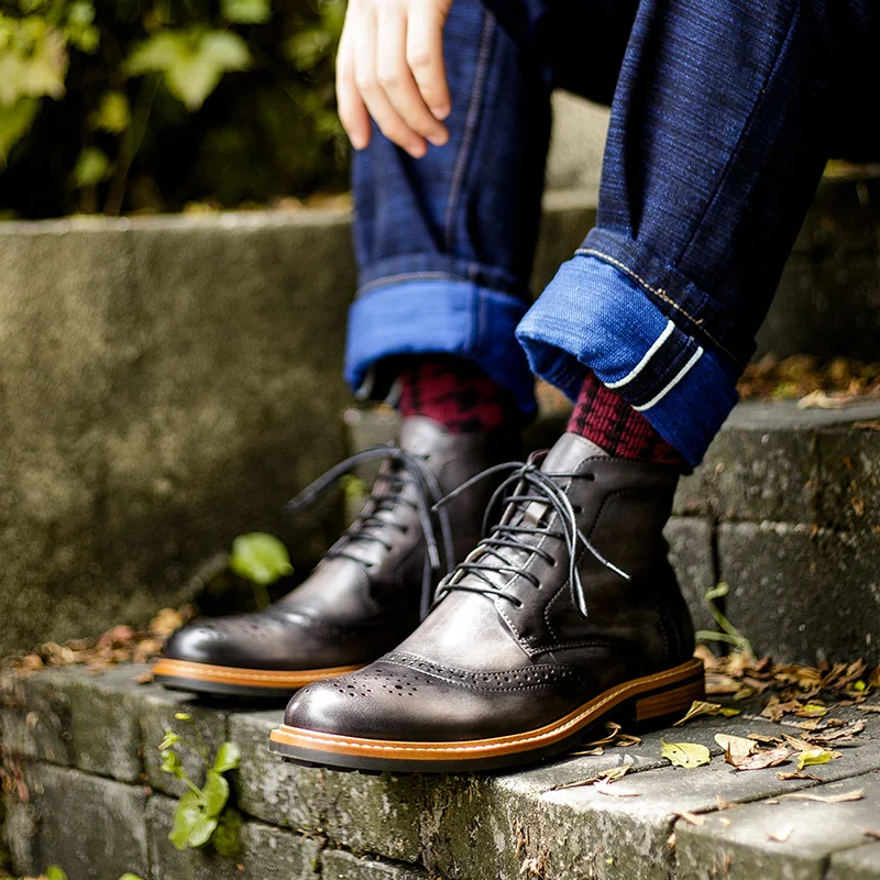 QYFCIOUFU NEW Men Martins Boots Genuine Leather Boot Men Casual Boots Lace-Up Bullock Boots Men Gray Spring/Autumn Brand Booties
QYFCIOUFU NEW Men Martins Boots Genuine Leather Boot Men Casual Boots Lace-Up Bullock Boots Men Gray Spring/Autumn Brand Booties