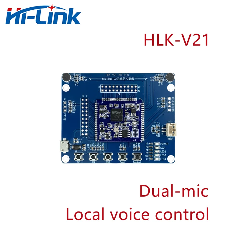 Free Shipping dual-mic local voice control module HLK-V21 Kit Dual-mic noise reduction IOT module RoHS standard
Free Shipping dual-mic local voice control module HLK-V21 Kit Dual-mic noise reduction IOT module RoHS standard