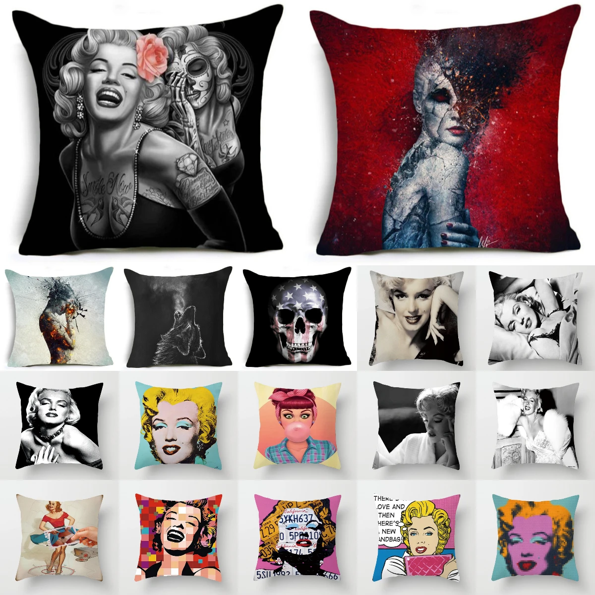 Hot Marilyn Monroe Cushion Cover Skull Pillow Case Sofa Couch Polyester Throw Pillow Covers Decorative Livingroom Cushion Cases
Hot Marilyn Monroe Cushion Cover Skull Pillow Case Sofa Couch Polyester Throw Pillow Covers Decorative Livingroom Cushion Cases