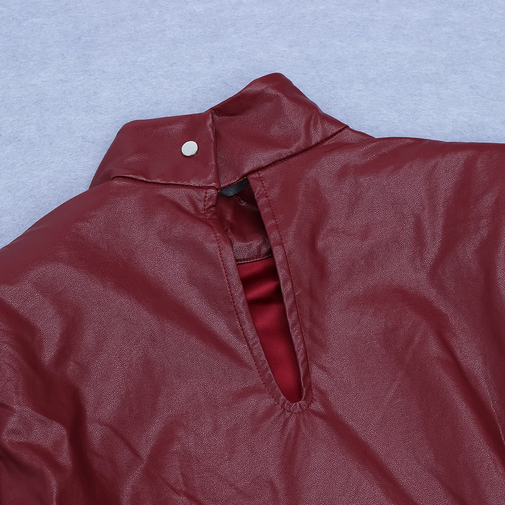 Newest Women Winter Sexy Long Sleeve Turtleneck Burdundy Leather Dress 2020 Elegant Evening Party Club Dress Vestidos
Newest Women Winter Sexy Long Sleeve Turtleneck Burdundy Leather Dress 2020 Elegant Evening Party Club Dress Vestidos