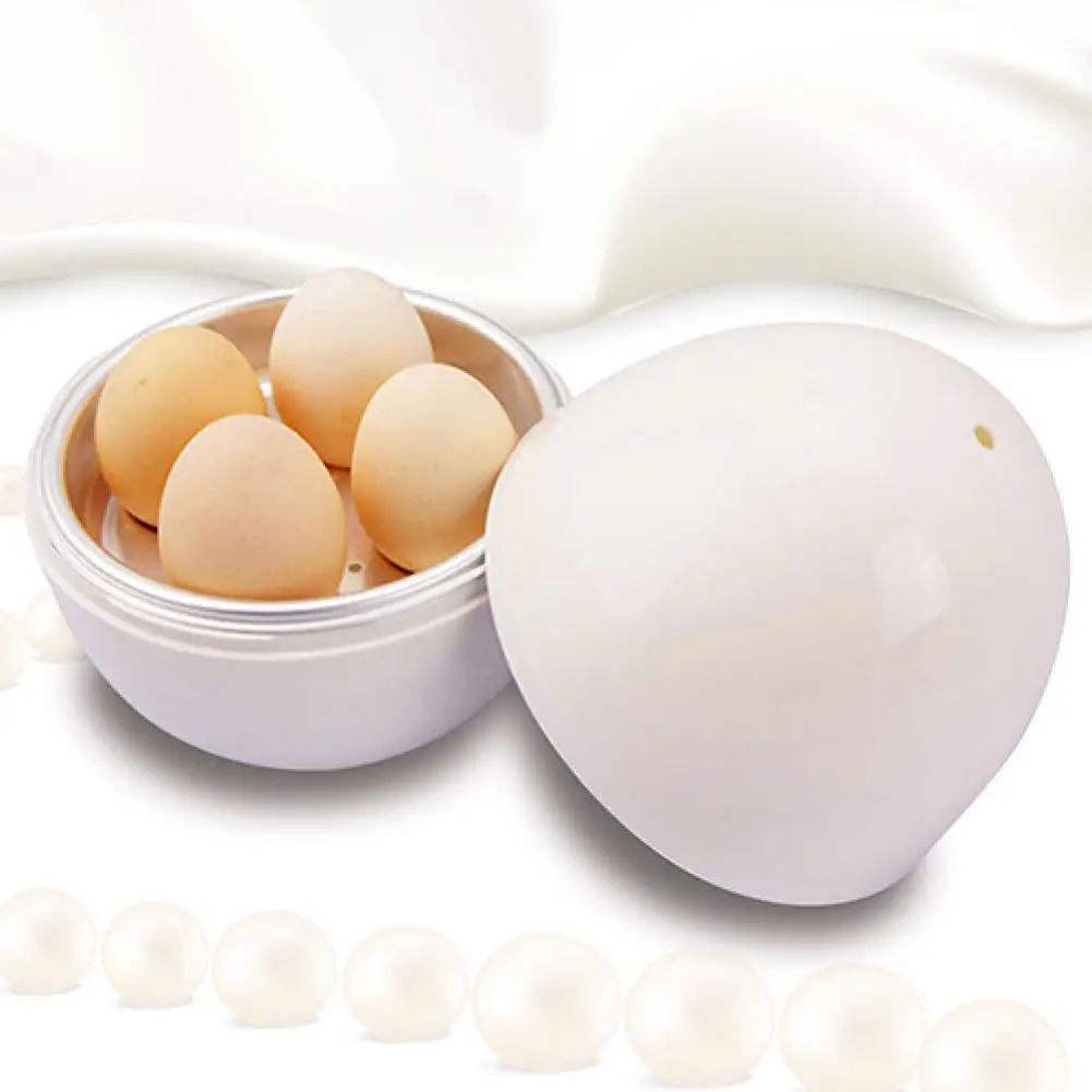

White Ball Shape Microwave 4-6 Eggs Cooker Hard Boiled Boiler Home Kitchen Tool