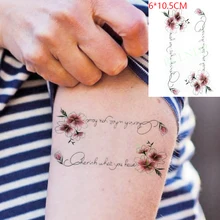 Waterproof Temporary Tattoo Sticker ins Flowers english letters cherish sexy Body Art flash tatoo fake tatto for Women Men