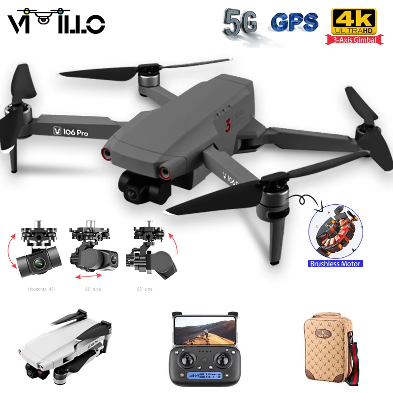 Vimillo NEW V106 PRO 3 AXIS Gimbal 4K/6K Professional Dual Camera GPS Drone 5G WIFI FPV Brushless Motor RC Quadcopter Dron
Vimillo NEW V106 PRO 3 AXIS Gimbal 4K/6K Professional Dual Camera GPS Drone 5G WIFI FPV Brushless Motor RC Quadcopter Dron