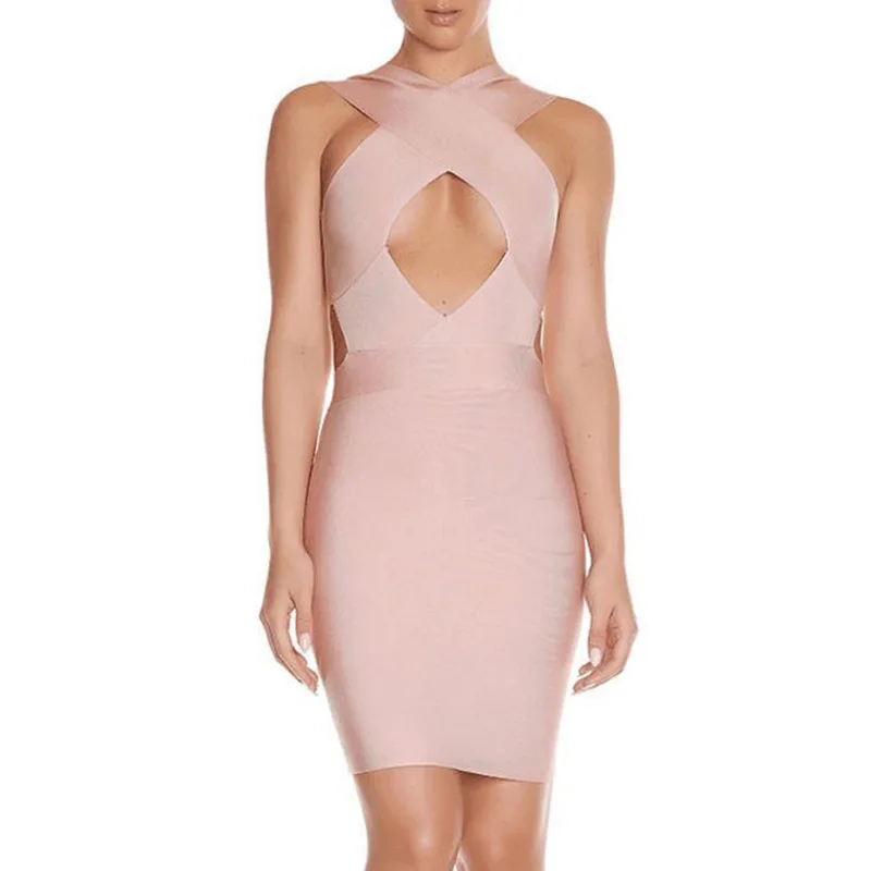 Summer Bandage Dress Women Sleeveless Bodycon Sexy Hollow Halter Tank Knee Length Club Celebrity Evening Runway Party Dresses
Summer Bandage Dress Women Sleeveless Bodycon Sexy Hollow Halter Tank Knee Length Club Celebrity Evening Runway Party Dresses