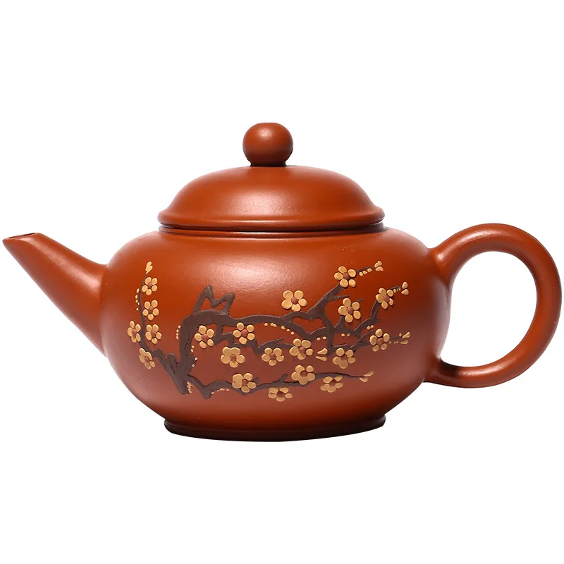Purple sand pot pure handmade Yixing raw ore, Zhu clay, painted plum fragrance horizontal teapot gift
Purple sand pot pure handmade Yixing raw ore, Zhu clay, painted plum fragrance horizontal teapot gift