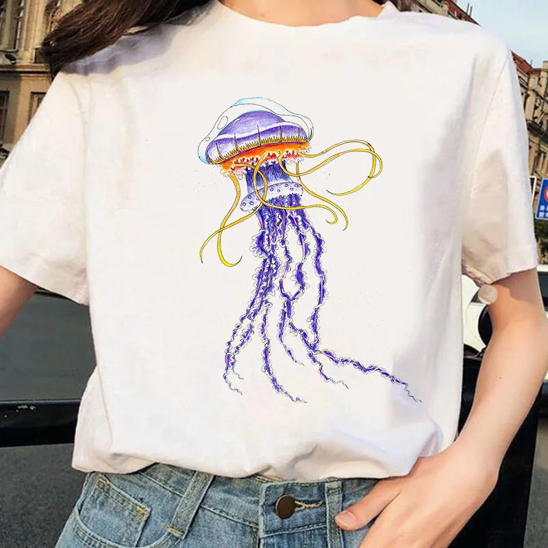 Watercolor Jellyfish Design T Shirt Women Print Harajuku tshirt O-Neck Ladies shirt sleeve Womens Graphic Female Tee T-Shirt
Watercolor Jellyfish Design T Shirt Women Print Harajuku tshirt O-Neck Ladies shirt sleeve Womens Graphic Female Tee T-Shirt