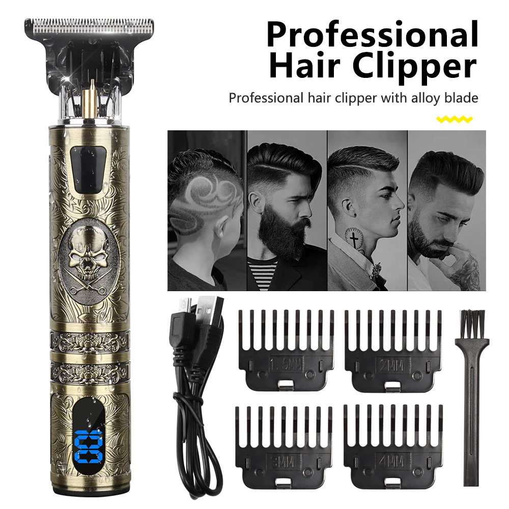 2021 USB T9 Rechargeable Professional Hair Clipper Cutting Electric Cordless Shaver Trimmer 0mm Men Barber Machine Men Beard
2021 USB T9 Rechargeable Professional Hair Clipper Cutting Electric Cordless Shaver Trimmer 0mm Men Barber Machine Men Beard