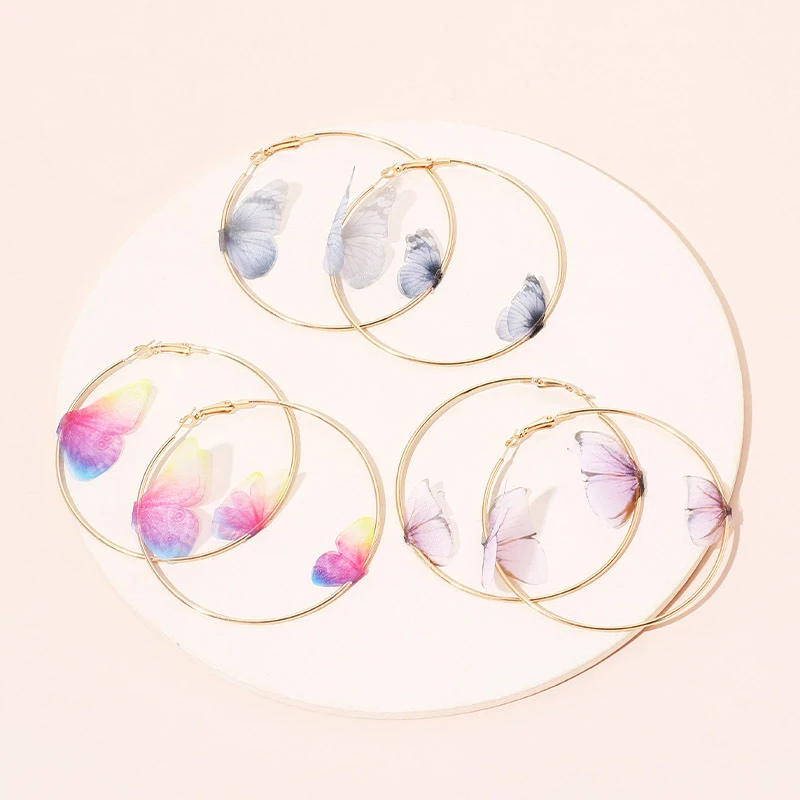 Beautiful Double Butterfly Earrings European Summer Girls Multicolor Big Round Circle Gold Hoop Earrings Jewelry For Women
Beautiful Double Butterfly Earrings European Summer Girls Multicolor Big Round Circle Gold Hoop Earrings Jewelry For Women