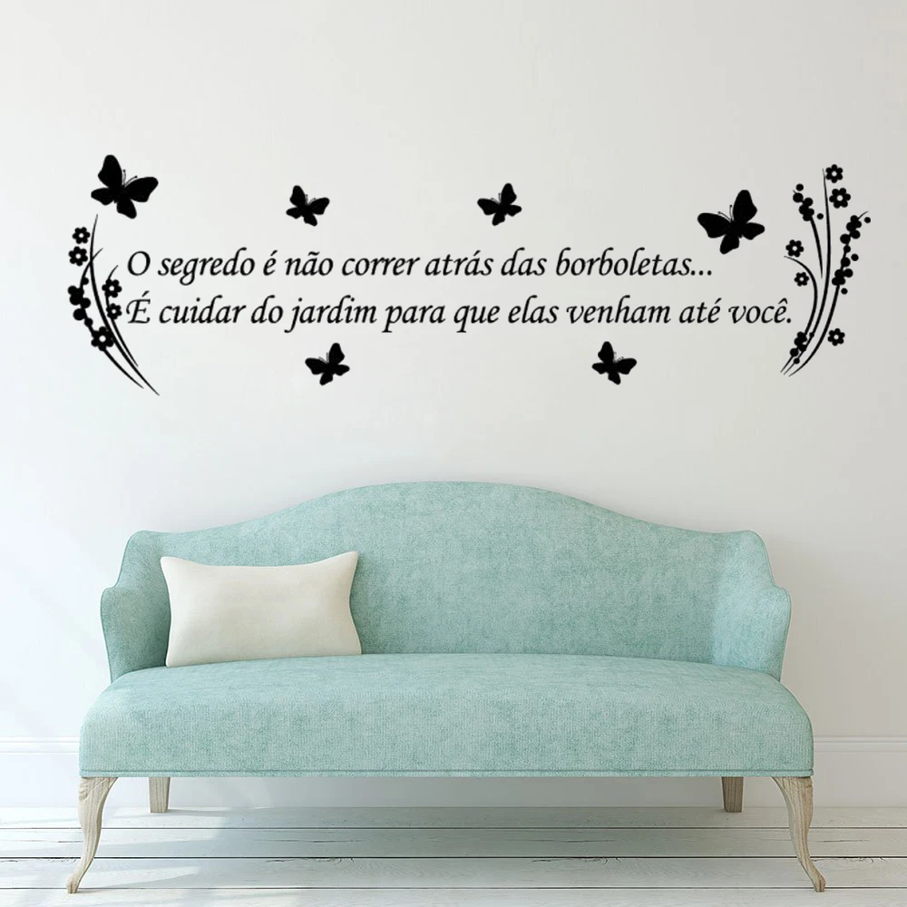 Sticker O Segredo É Nao Correr Atrás Das Borboletas Portuguese Quotes Vinyl Wall Decals Mural For Livingroom Decor Poster RU2302
Sticker O Segredo É Nao Correr Atrás Das Borboletas Portuguese Quotes Vinyl Wall Decals Mural For Livingroom Decor Poster RU2302