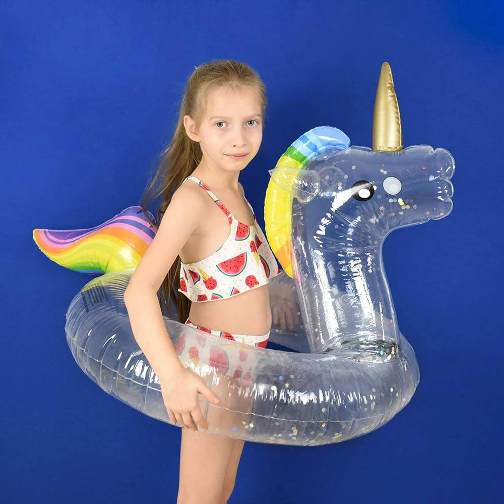 Giant All Transparent Sequin Flamingo Unicorn Shape Inflatable PVC Swimming Rings Pool Float Air Mattress Beach Water Fun Toy
Giant All Transparent Sequin Flamingo Unicorn Shape Inflatable PVC Swimming Rings Pool Float Air Mattress Beach Water Fun Toy