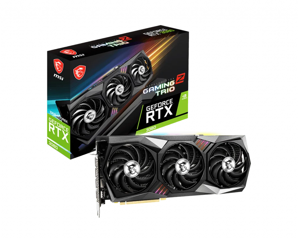 MSI GeForce RTX 3080 GAMING Z TRIO 10G LHR Graphics Card GDDR6X 19000MHz 320bit PCI Express 4.0 16 RTX 3080 Gaming Video Card
MSI GeForce RTX 3080 GAMING Z TRIO 10G LHR Graphics Card GDDR6X 19000MHz 320bit PCI Express 4.0 16 RTX 3080 Gaming Video Card