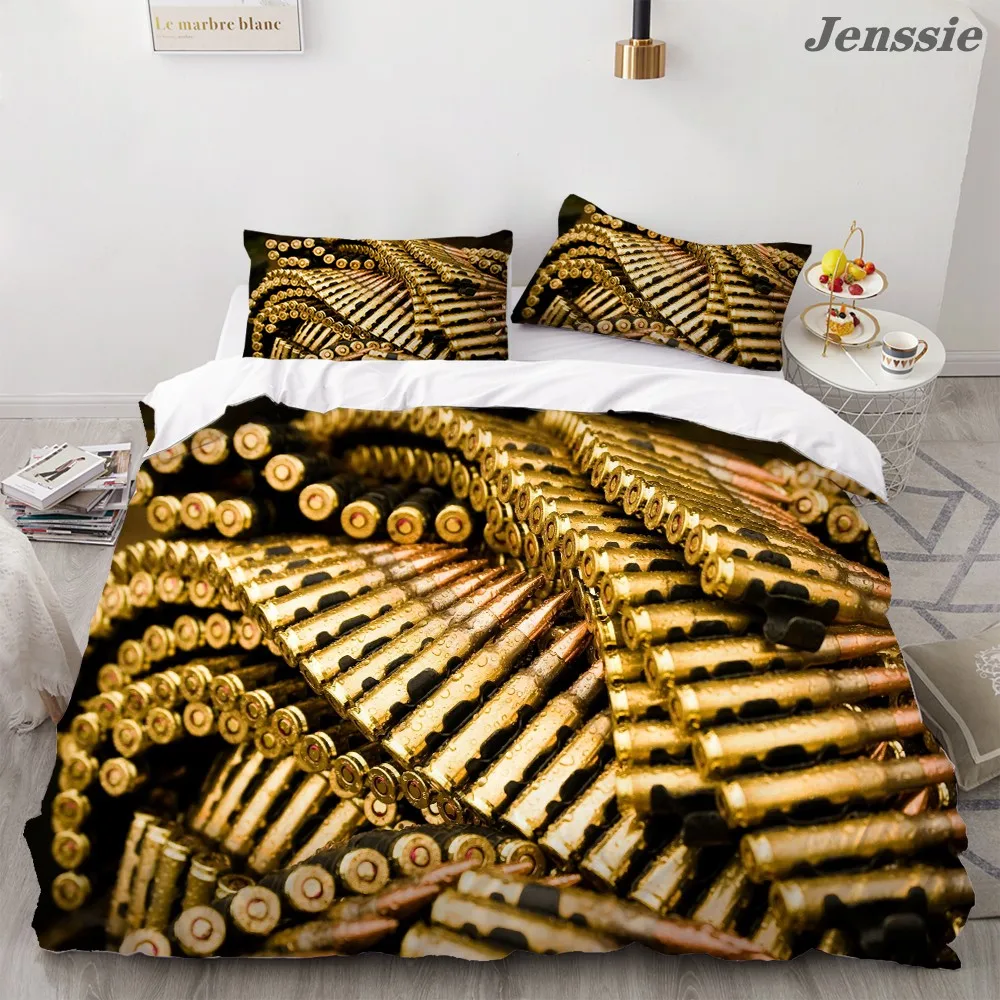 Bullet Pistol Pattern Bedding Set 2/3 Pieces Duvet Cover 3D Printed Military Weapon Quilt Cover with Pillowcases for Kids Boys
Bullet Pistol Pattern Bedding Set 2/3 Pieces Duvet Cover 3D Printed Military Weapon Quilt Cover with Pillowcases for Kids Boys