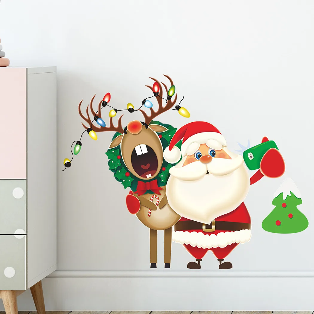 Christmas Santa Removable Stickers Art Wall Decals PVC Static Sticker Elk Window Stickers Beautify Decals Shop Glass Paste
Christmas Santa Removable Stickers Art Wall Decals PVC Static Sticker Elk Window Stickers Beautify Decals Shop Glass Paste
