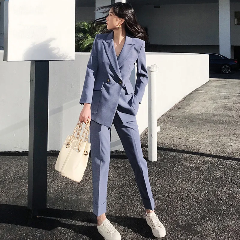 Wenfly Women Double Breasted Notched Blazer Jacket High Waist Long Pants Female Office Suits Two Piece Sets Harajuku
Wenfly Women Double Breasted Notched Blazer Jacket High Waist Long Pants Female Office Suits Two Piece Sets Harajuku