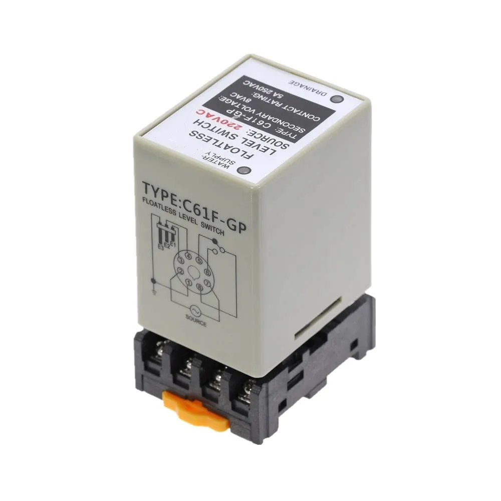 C61F-GP AC220V Level Relay Floatless Level Switch C61F - GP Water Level Controller Switch Pump Automatically Switches with Base
C61F-GP AC220V Level Relay Floatless Level Switch C61F - GP Water Level Controller Switch Pump Automatically Switches with Base
