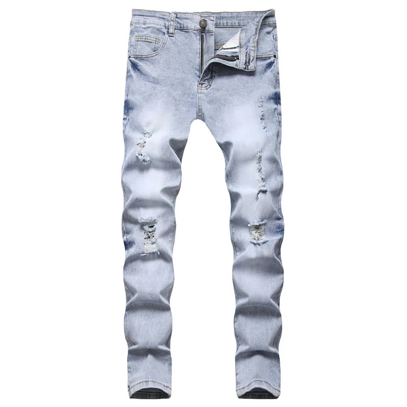 Ordinary cotton youth blue straight-leg pants mid-rise casual trousers North American wind stretch ripped jeans hip hop pants
Ordinary cotton youth blue straight-leg pants mid-rise casual trousers North American wind stretch ripped jeans hip hop pants