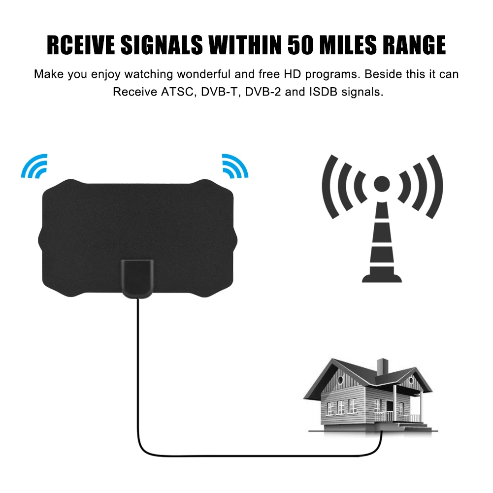 50 Miles 25db Slim HDTV Digital Signal HD TV Aerial Antena Signal Receiver Amplifier VHF UHFTV antenna aerial
50 Miles 25db Slim HDTV Digital Signal HD TV Aerial Antena Signal Receiver Amplifier VHF UHFTV antenna aerial