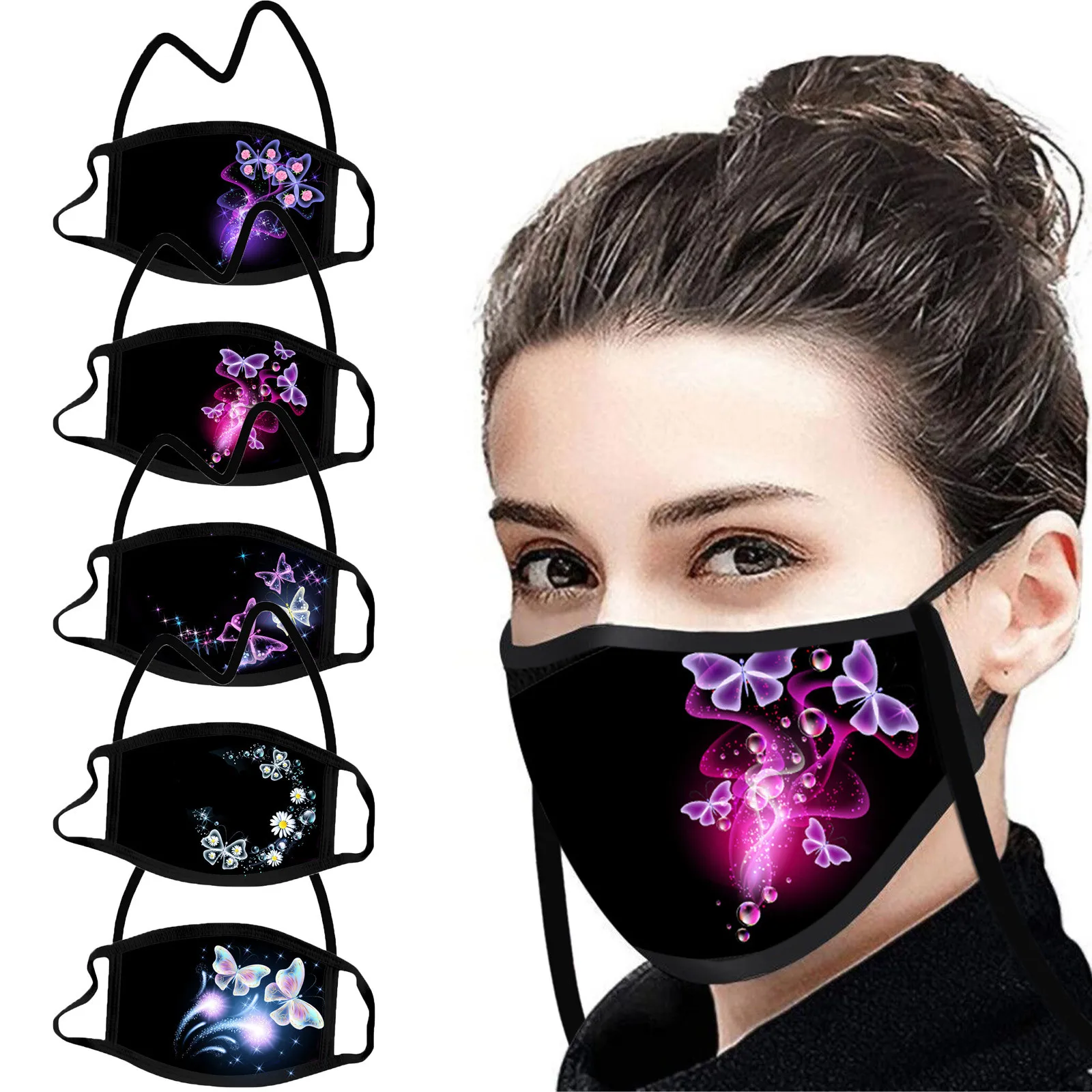 5PC Adult's Butterfly printing Outdoor Cotton mask Washable Reusable Hang Neck Face Masks Fashion dust mask
5PC Adult's Butterfly printing Outdoor Cotton mask Washable Reusable Hang Neck Face Masks Fashion dust mask