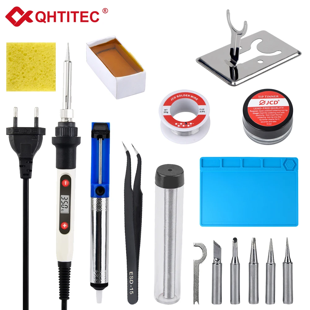 JCD 80W Soldering Iron Kit Adjustable Temperature LCD Digital Display 220V Soldering iron electric Soldering Rework tools 908S
JCD 80W Soldering Iron Kit Adjustable Temperature LCD Digital Display 220V Soldering iron electric Soldering Rework tools 908S