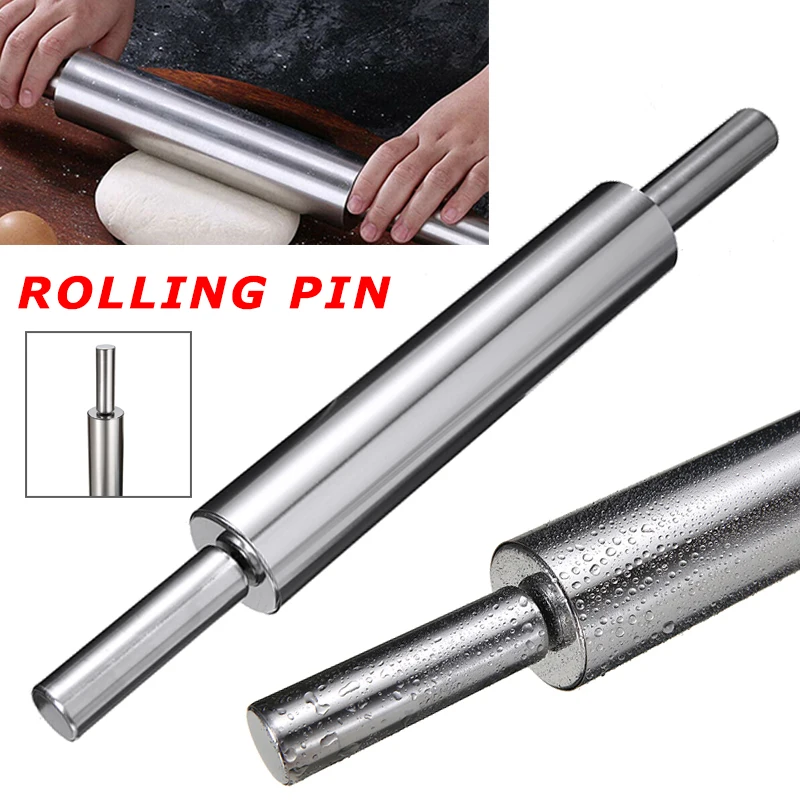 Stainless Steel Rolling Pin Non-stick Pastry Dough Roller Fondant Noodle Pizza Rotating Rolling Pin Durable Kitchen Baking Tool
Stainless Steel Rolling Pin Non-stick Pastry Dough Roller Fondant Noodle Pizza Rotating Rolling Pin Durable Kitchen Baking Tool