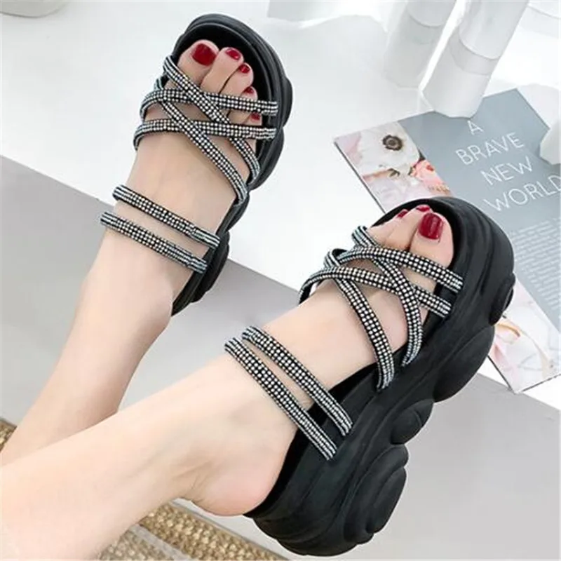 2020 Summer Women Chunky Platform Crystal Straps Sandals Fashion Thick Bottom Wedges Heels Gladiator Shoes Woman Sandalias 34-39
2020 Summer Women Chunky Platform Crystal Straps Sandals Fashion Thick Bottom Wedges Heels Gladiator Shoes Woman Sandalias 34-39
