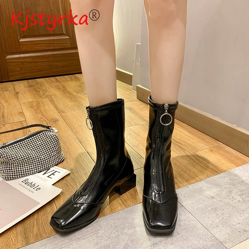 Front Zipper autumn women's shoes boots mid calf Retro Shoes Women motorcycle boots ladies Short Booties round toe
Front Zipper autumn women's shoes boots mid calf Retro Shoes Women motorcycle boots ladies Short Booties round toe
