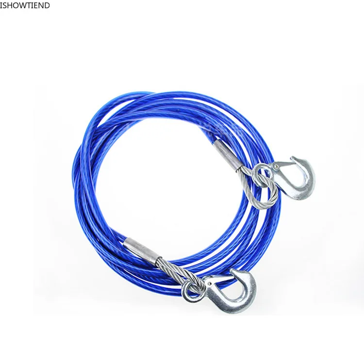 4M 5T Steel Wire Thickened Traction Rope For Automobile Trailer Rope With Hook Trailer Rope For Off-Road Emergency Rescue tool
4M 5T Steel Wire Thickened Traction Rope For Automobile Trailer Rope With Hook Trailer Rope For Off-Road Emergency Rescue tool