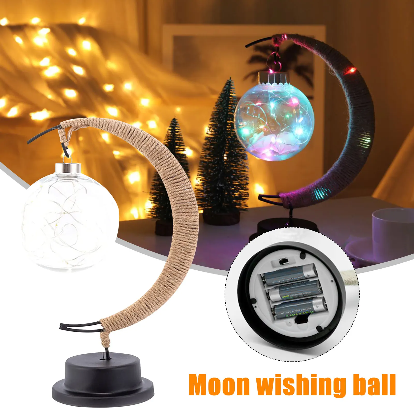 Vintage Moon Shape Wishing Ball LED Night Lamp with Stand Thanksgiving Christmas Halloween Table Lamp Romantic Night Light Gifts
Vintage Moon Shape Wishing Ball LED Night Lamp with Stand Thanksgiving Christmas Halloween Table Lamp Romantic Night Light Gifts