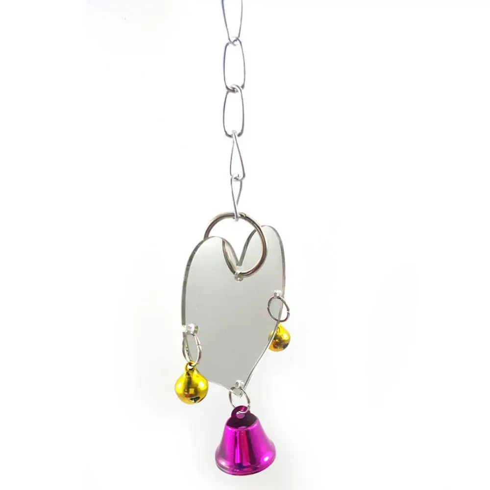 Parrot Bird Mirror Heart Shape Hanging Bell Climb Pet Playing Cage Decor Love Heart Shape Entertainment Toy Pendant With Bell 
Parrot Bird Mirror Heart Shape Hanging Bell Climb Pet Playing Cage Decor Love Heart Shape Entertainment Toy Pendant With Bell