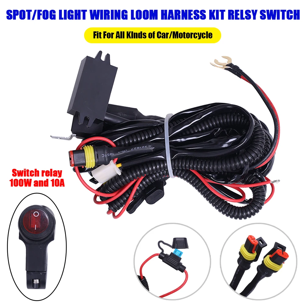 100W 10A Motorcycle Relsy Switch Fog Light Spotlight Wiring Loom Harness Kit For Universal Motorcycle Car Motorcycle Parts
100W 10A Motorcycle Relsy Switch Fog Light Spotlight Wiring Loom Harness Kit For Universal Motorcycle Car Motorcycle Parts