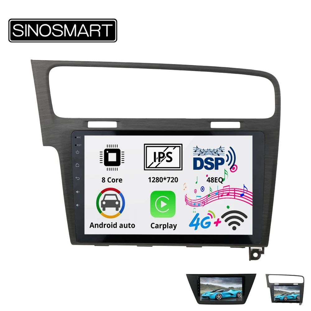 Sinosmart 8 сердечника DSP 48EQ 2Din IPS/QLED 2.5D экран автомобильный gps мультимедийное радио