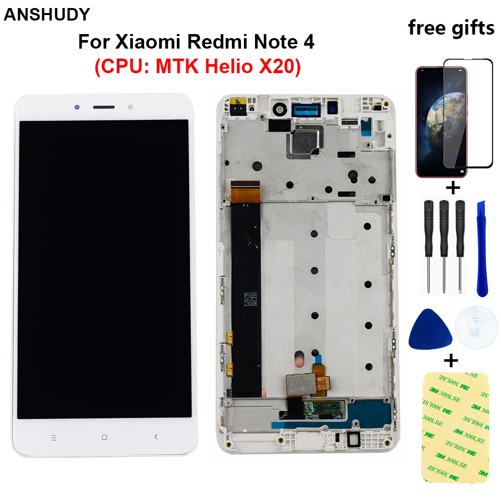 Для Xiaomi Redmi Note 4 ЖК дисплей сенсорный экран дигитайзер Датчик Стекло сборка для