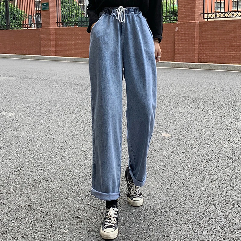 Aibeautyer New 2021 Spring Autumn Elastic Waist Vintage Denim Drawstring Ankle-Length Trousers Women Pants Wide Leg Jeans
Aibeautyer New 2021 Spring Autumn Elastic Waist Vintage Denim Drawstring Ankle-Length Trousers Women Pants Wide Leg Jeans