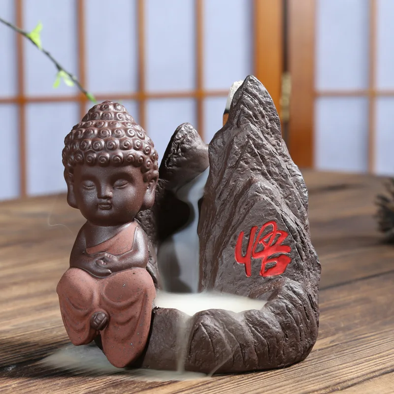 Creative household ceramics handicraft Buddha incense burner monk backflow incense burner
Creative household ceramics handicraft Buddha incense burner monk backflow incense burner