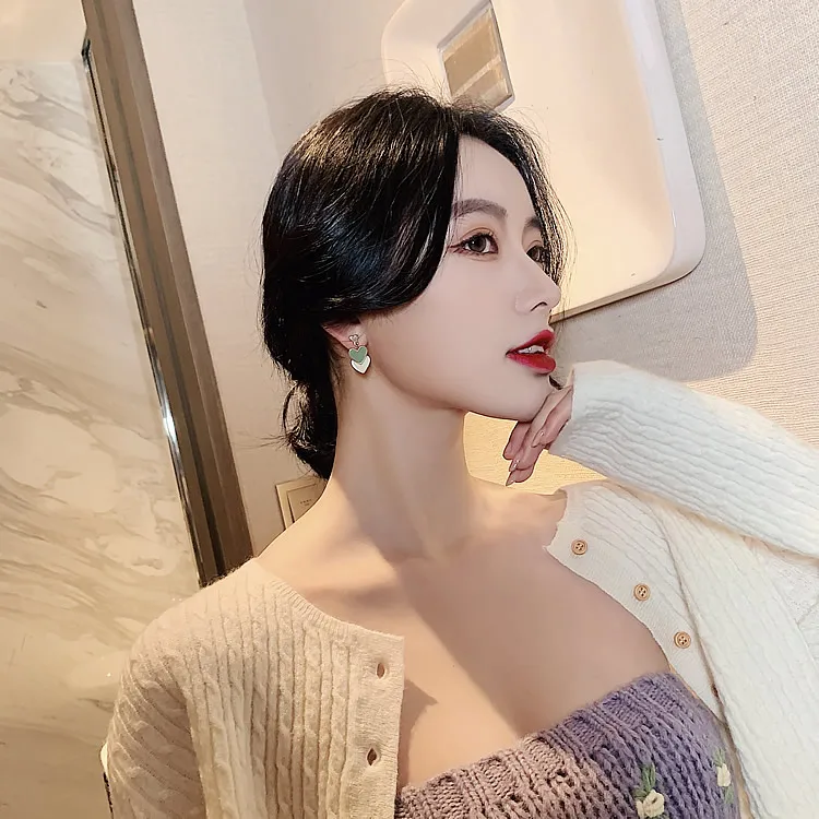Heart Earrings Green Peach For Women 2020 New Enamel Wave Temperament Korean Earrings Brincos Bijoux Jewelry Summer Girl
Heart Earrings Green Peach For Women 2020 New Enamel Wave Temperament Korean Earrings Brincos Bijoux Jewelry Summer Girl