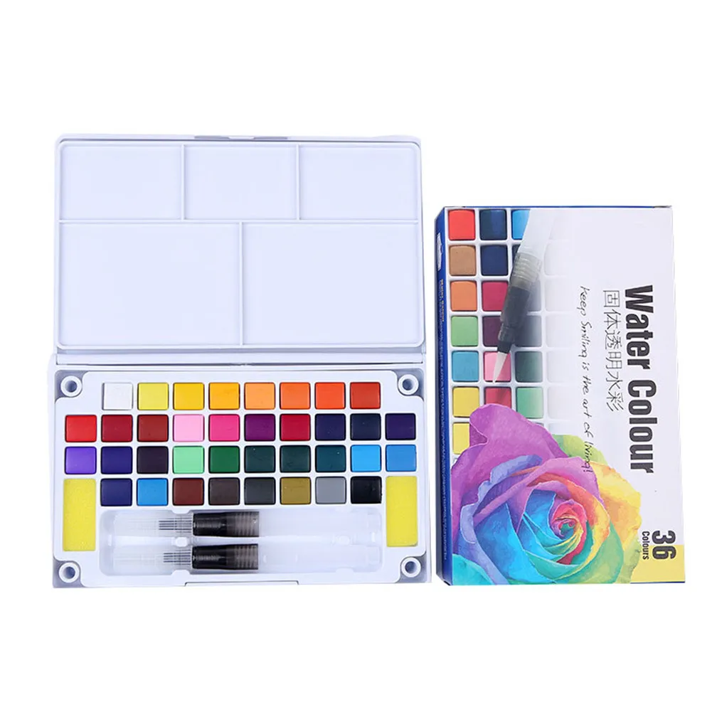 12/18/24/36 Colors Solid Watercolor Paint Set Portable Metal Box With Water Color Brush School Kids Professional Art Supplies
12/18/24/36 Colors Solid Watercolor Paint Set Portable Metal Box With Water Color Brush School Kids Professional Art Supplies
