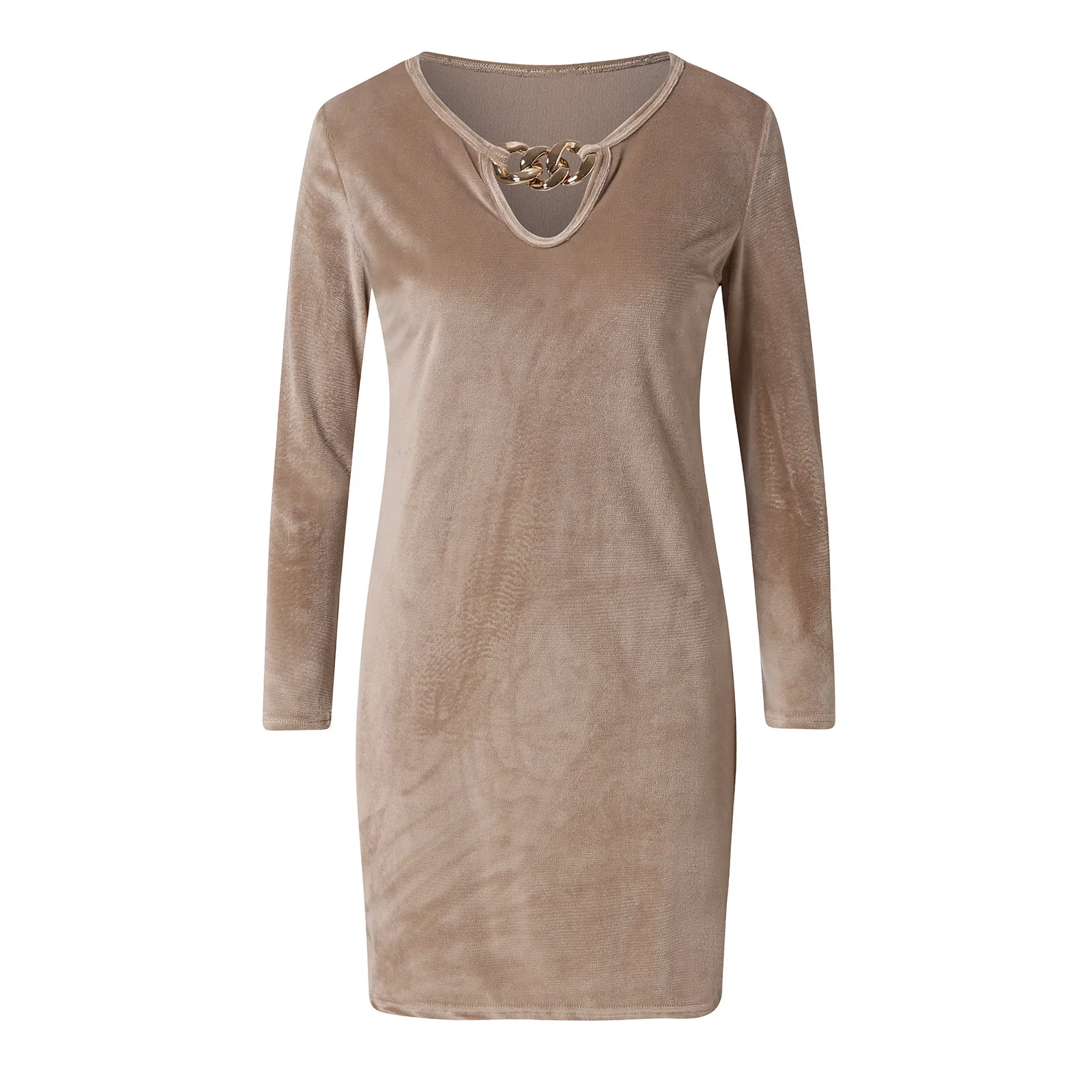 Sexy V-Neck Chain Plush Mini Dress For Women Winter Solid Color Streetwear Woman Office Slim Elegant Pullover Dresses Outfits
Sexy V-Neck Chain Plush Mini Dress For Women Winter Solid Color Streetwear Woman Office Slim Elegant Pullover Dresses Outfits