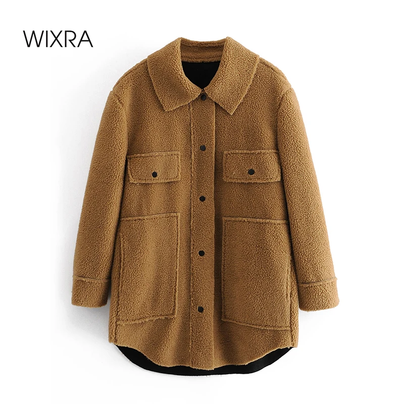 Wixra Womens Khaki Coat Ladies Single Breasted Outwear Jacket Lamb Wool Turn Down Collar Overcoat Autumn Winter
Wixra Womens Khaki Coat Ladies Single Breasted Outwear Jacket Lamb Wool Turn Down Collar Overcoat Autumn Winter