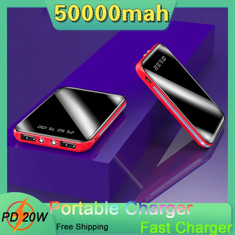Mini Power Bank 50000mAh Portable Charger External Battery Digital Display Fast Charger Powerbank for Xiaomi Samsung IPhone
Mini Power Bank 50000mAh Portable Charger External Battery Digital Display Fast Charger Powerbank for Xiaomi Samsung IPhone
