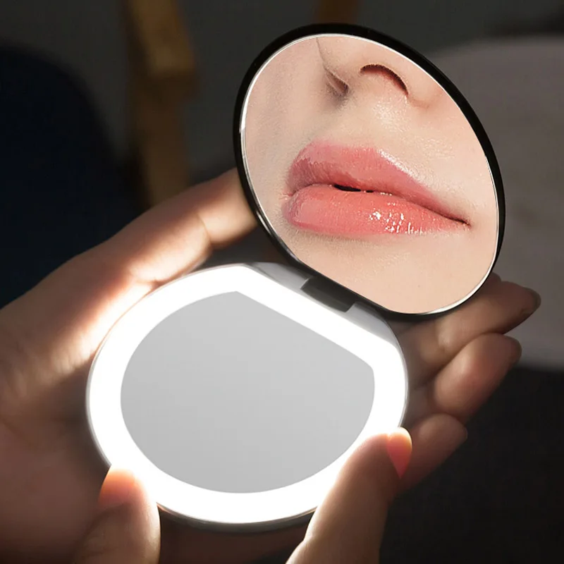 1pc Portable Makeup Mirror LED Lighted Folding Round Magnifying Cosmetic Travel Beauty Ring Photo Fill Light Small Mirrors
1pc Portable Makeup Mirror LED Lighted Folding Round Magnifying Cosmetic Travel Beauty Ring Photo Fill Light Small Mirrors