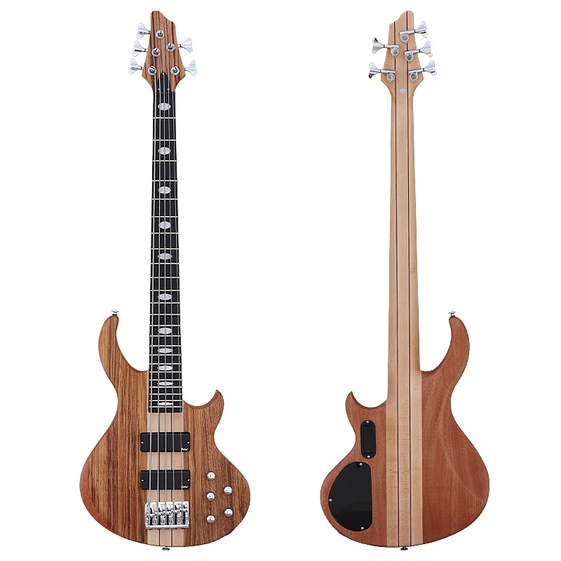 5 Strings Fretless Neck Through Electric Bass Guitar Hickory Wood Top Active Bass Guitar with Canada Maple Wood Neck
5 Strings Fretless Neck Through Electric Bass Guitar Hickory Wood Top Active Bass Guitar with Canada Maple Wood Neck