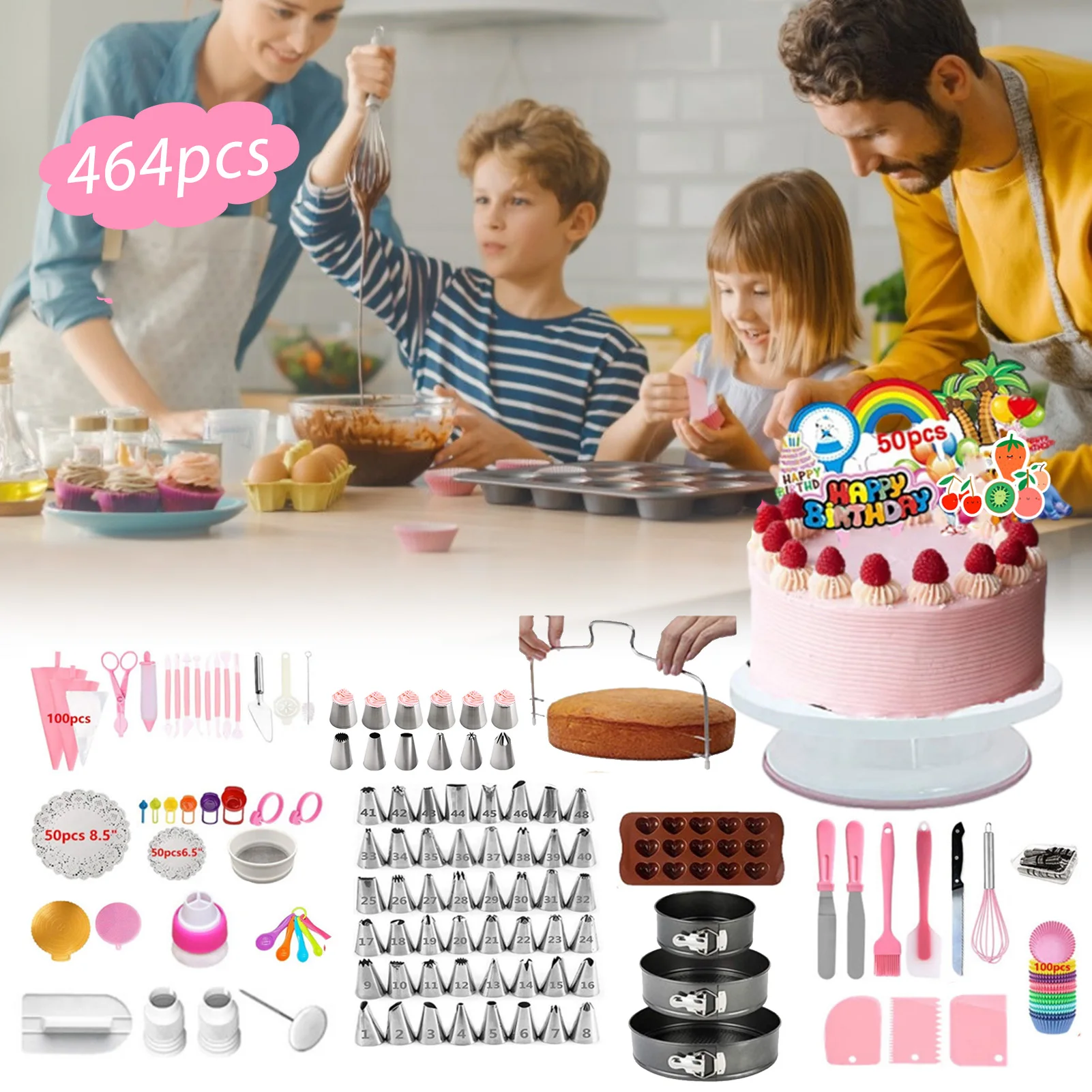464PCS торт для украшения торта комплект поворотный стенд для выпечки поставки выпечки инструменты для приготовления тортов украшения рот на...
464PCS торт для украшения торта комплект поворотный стенд для выпечки поставки выпечки инструменты для приготовления тортов украшения рот на...