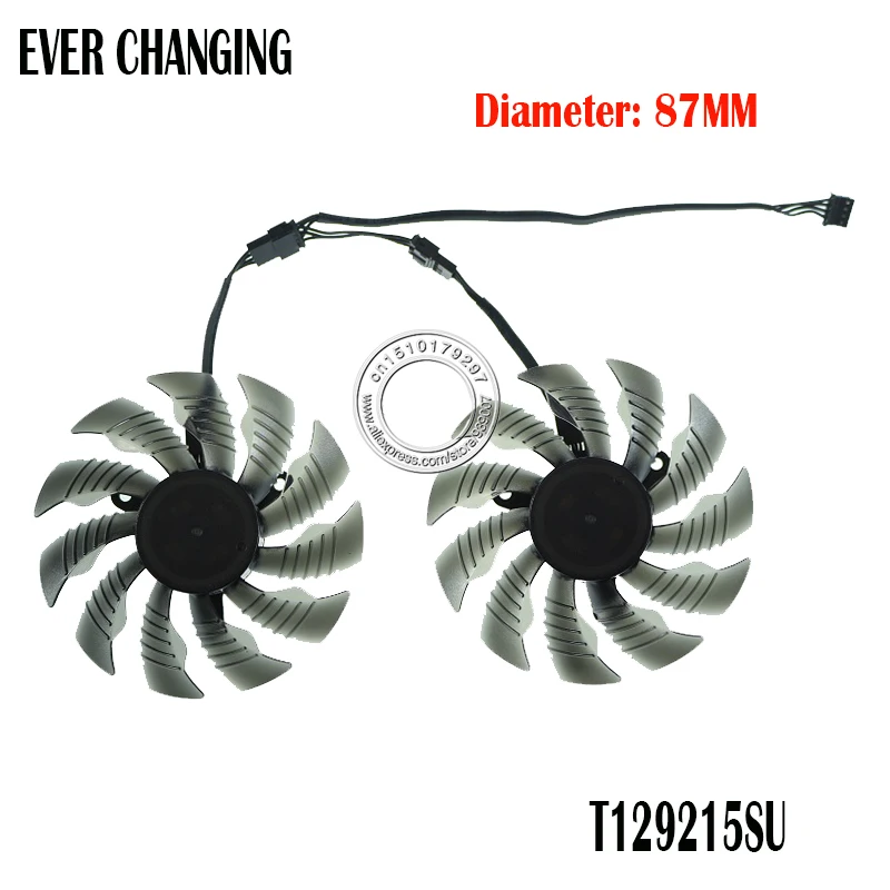 

87mm T129215SU PLA09215S12H 4Pin 42mm Cooler Fan For Gigabyte GeForce GTX 960 GTX 950 R9 390 380 Graphics Video Card Cooling Fan