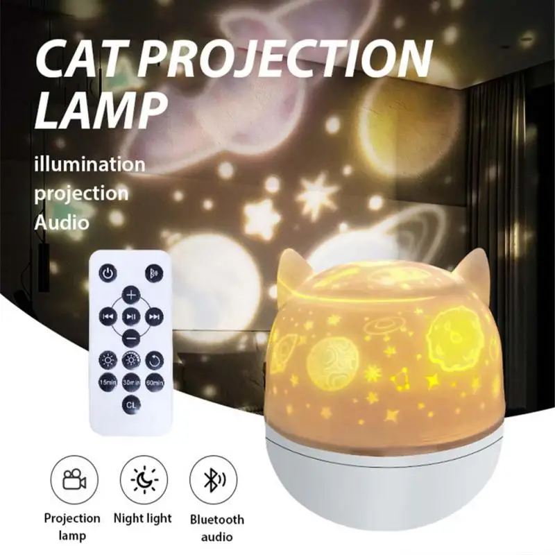 Starry Sky Projection Lamp 360° Whirl Atmosphere Light Bluetooth Music Night Lamp Cat Galaxy Projector Home New Year Decor Tool
Starry Sky Projection Lamp 360° Whirl Atmosphere Light Bluetooth Music Night Lamp Cat Galaxy Projector Home New Year Decor Tool