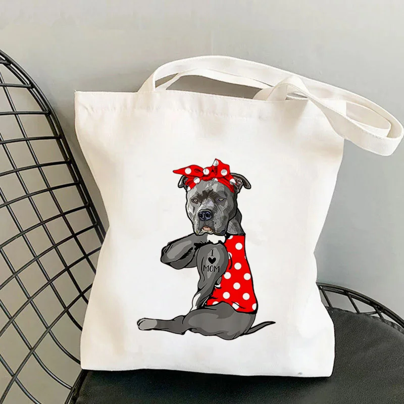 2021 Shopper Red Dots Bandanas Pit Bull I LOVE MOM Printed Tote Bag women shopper girl Shoulder shopping Lady Canvas Bag
2021 Shopper Red Dots Bandanas Pit Bull I LOVE MOM Printed Tote Bag women shopper girl Shoulder shopping Lady Canvas Bag