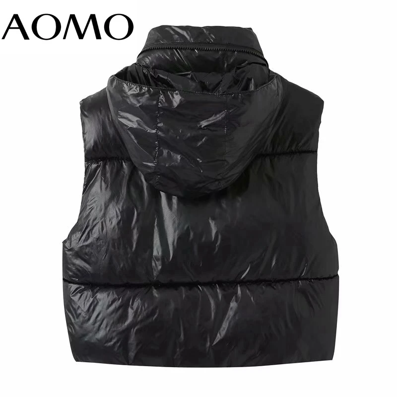 AOMO Women Black Sleeveless Waistcoat Hood Parkas Thick 2021 Winter Long Sleeve Pockets Female Warm Coat 6W01A
AOMO Women Black Sleeveless Waistcoat Hood Parkas Thick 2021 Winter Long Sleeve Pockets Female Warm Coat 6W01A