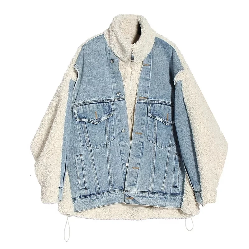 2022 Autumn And Winter New Ladies Jacket Fashion Lamb Wool Thick Coat Women Korean Version Loose Fake Two-piece Denim Jacket
2022 Autumn And Winter New Ladies Jacket Fashion Lamb Wool Thick Coat Women Korean Version Loose Fake Two-piece Denim Jacket