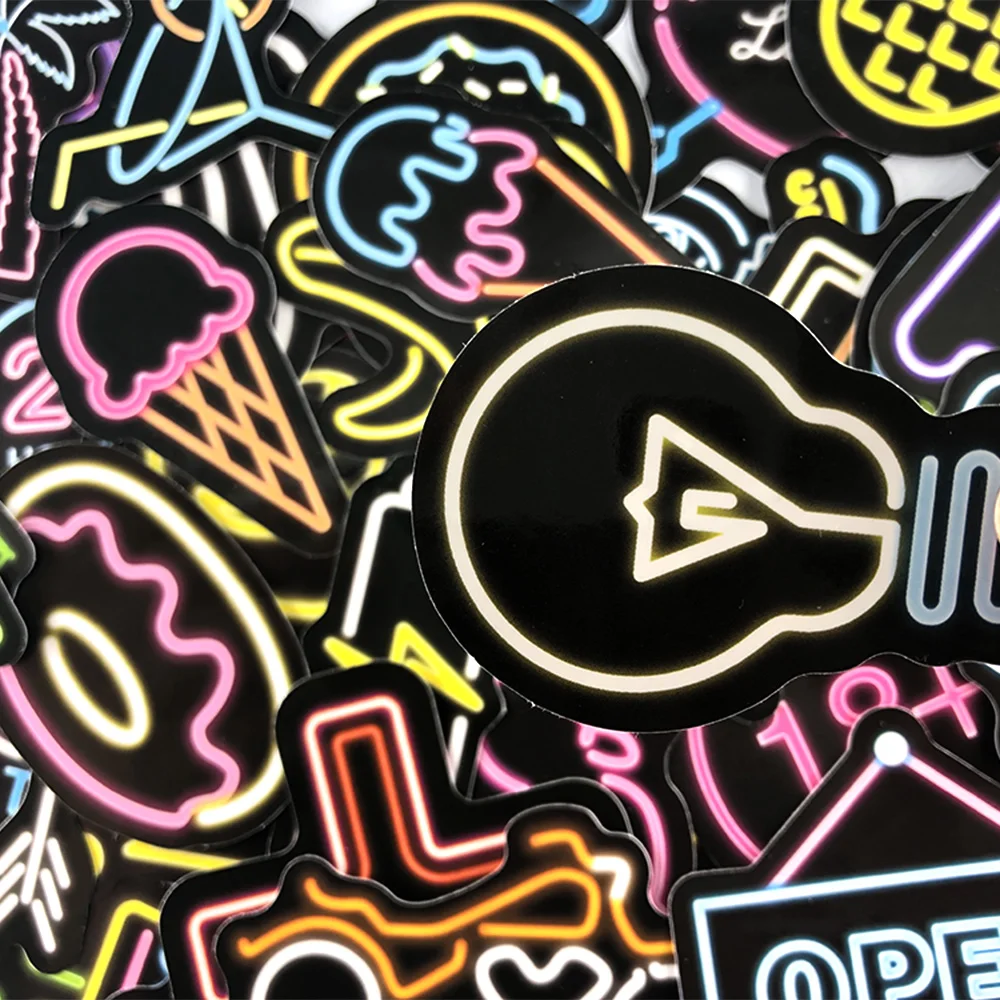 Black Neon Style Scrapbook Sticker Set Personalized Cool Night Life Stickers 50pcs Without Repeating
Black Neon Style Scrapbook Sticker Set Personalized Cool Night Life Stickers 50pcs Without Repeating