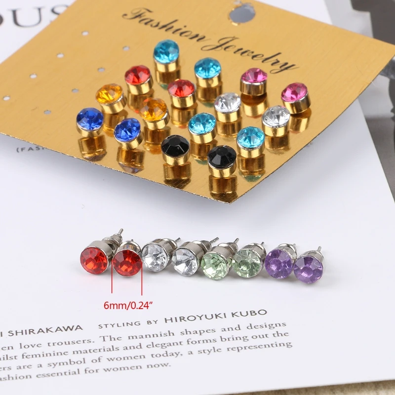 69HB 12 Pairs Gold Plated 6mm Gemstone Crystal Cubic Zirconia Cartilage Stud Earrings
69HB 12 Pairs Gold Plated 6mm Gemstone Crystal Cubic Zirconia Cartilage Stud Earrings